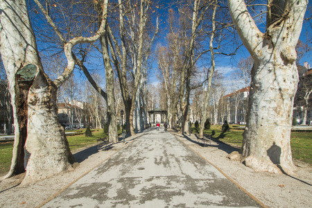 Park Zrinjevac in center of Zagreb, Croatiaの写真素材