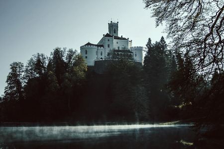 Old castle Trakoscan, Croatia, mystic atmosphereのeditorial素材