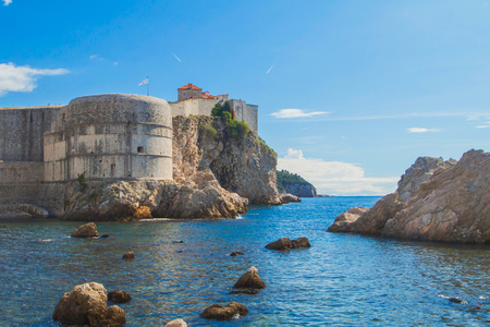City of Dubrovnik, UNESCO site, old defense walls, fortress Bokarの写真素材