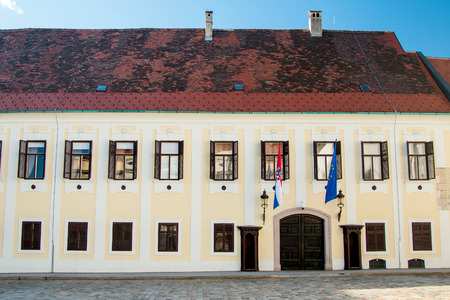 Palace of Croatian Government on St Mark's Square in Zagrebの写真素材