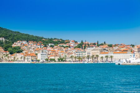 Split, Croatia, view on waterfront and old city, Adriatic coast, seascapeの写真素材