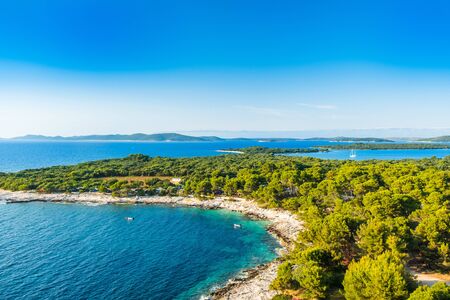 Beautiful landscape on the island of Dugi Otok archipelago in Croatia, Adriatic sea in summerの写真素材