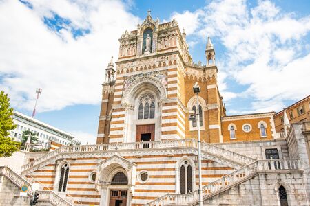 Front of the Capuchin Church of Our Lady of Lourdes in Rijeka Croatiaの写真素材