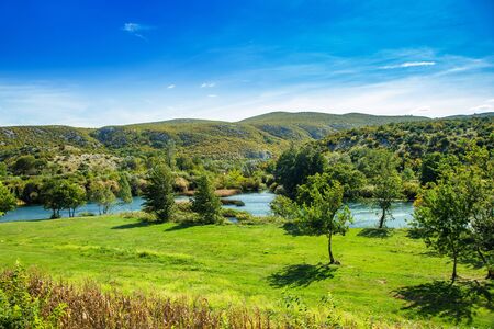 Beautiful nature landscape, canyon of Zrmanja river in Croatiaの写真素材
