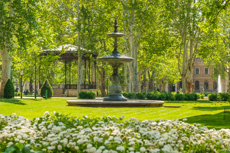 Zagreb, Croatia, green park Zrinjevac and music pavilion, beautiful spring day, popular tourist destinationのeditorial素材