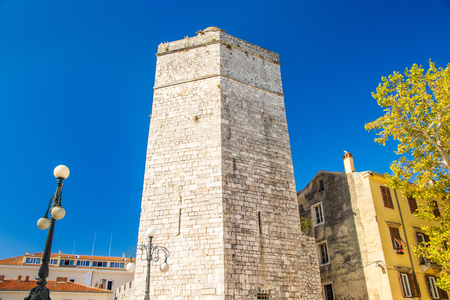 Captain's tower on Five wells square in Zadar, Dalmatia, Croatiaのeditorial素材