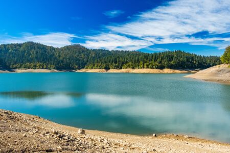 Croatia, Gorski kotar, beautiful Lokvarsko lake, green forest and Risnjak mountain landscapeの写真素材