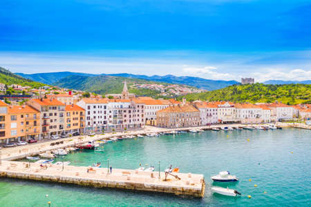 Panorama of the town of Senj in Primorje in Croatia, Nehaj fortress in backgroundのeditorial素材