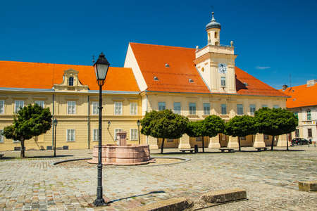 Holy trinity square in Tvrdja, old historic town of Osijek, Croatiaのeditorial素材