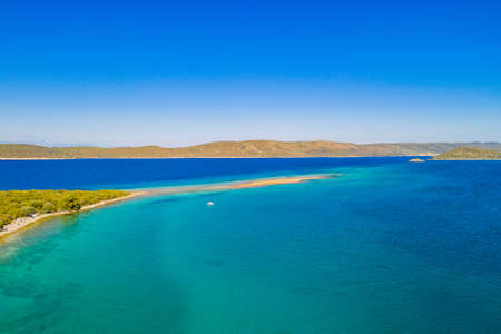 Beautiful seascape on Adriatic sea, island of Dugi Otok in Croatiaの写真素材