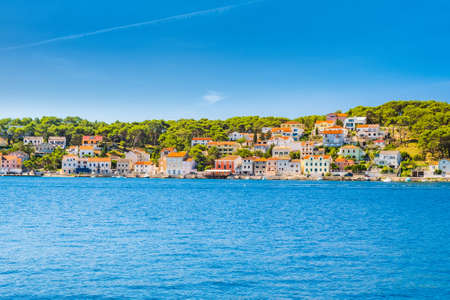 Town of Mali Losinj on the island of Losinj, Adriatic coast in Croatia, touristic destination, sunny summer dayの写真素材