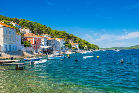 Beautiful town of Mali Losinj on the island of Losinj, Adriatic coast in Croatiaの写真素材