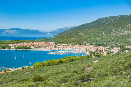 Panoramic view of town of Cres on the island of Cres in Croatia