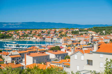 Old town of Cres on the island of Cres in Croatia, beautiful Adriatic seascapeの写真素材