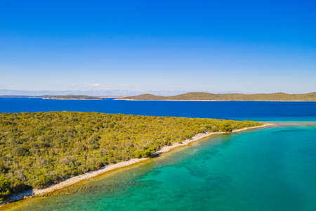 Beautiful coastline on the island of Dugi Otok on Adriatic sea in Croatiaの写真素材