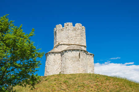 Medieval church of St. Nicholas (Sveti Nikola) from 12th century near Nin, Dalmatia, Croatiaの写真素材