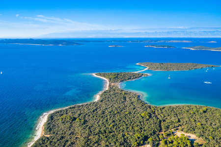 Amazing seascape, Dugi Otok island in Croatia, aerial view from droneの写真素材