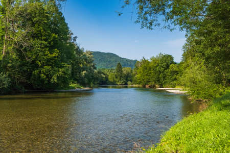 Beautiful landscape in canyon of Kupa river in Gorski kotar, Croatiaの写真素材
