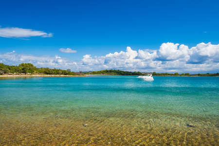 Adriatic coast in Croatia. Turquoise lagoon on Dugi Otok island, amazing Mediterranean landscape. Yachting paradise.の写真素材