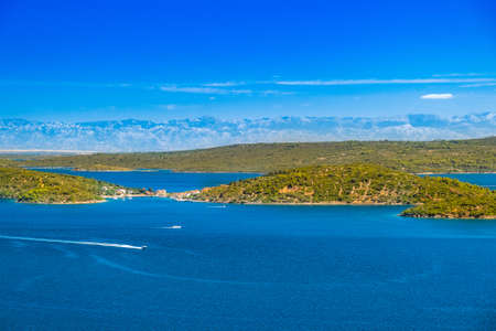 Panoramic view of amazing Adriatic coastline. Island of Rava near Dugi Otok, Croatia.の写真素材