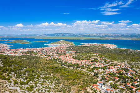 Aerial view od town of Betina on the island of Murter, Dalmatia, Croatiaの写真素材