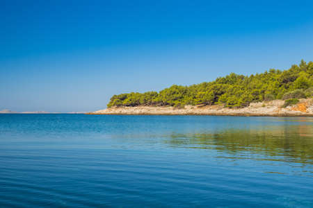 Long shore of Murter island archipelago, Dalmatia, Croatiaの写真素材