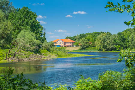 Village of Muzilovcica on the Sava river in nature Lonjsko Polje in Croatia