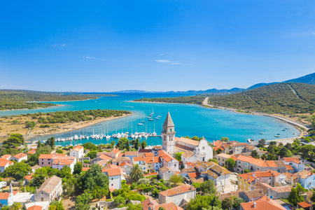 Historic town of Osor between islands Cres and Losinj, Croatiaの写真素材