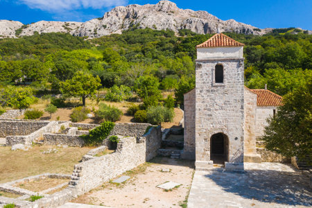 Historic site in Jurndvor near Baska Island of Krk Croatiaの写真素材