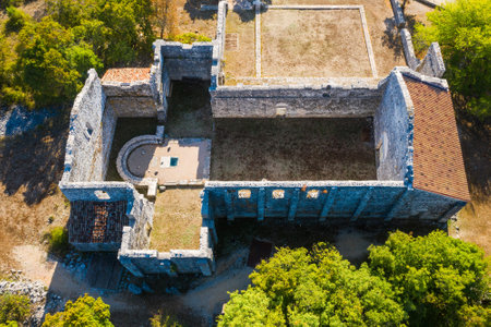 Fulfinum Mirine ancient basilica near OmiÅ¡alj on the island of Krk, Croatiaの写真素材