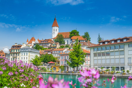 Panoramic view of Lucerne in a beautiful summer day, Switzerland