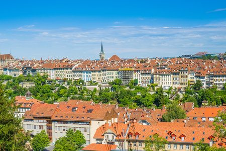 Panoramic view of Bern in a beautiful summer day, Switzerland
