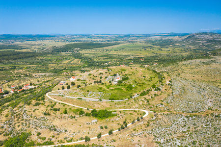 Aerial view of the old town of Kornati, Croatiaの写真素材