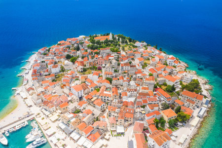 Aerial view of the old townの写真素材