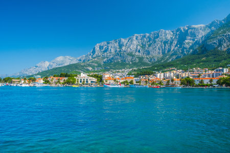 Coastline of Kotor bay in Adriatic sea, Montenegroの写真素材