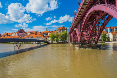 Wroclaw Old Town Bridge in Poland.の写真素材