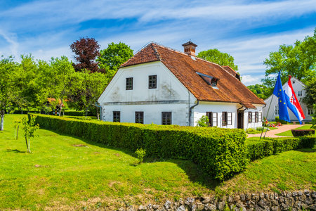 Traditional and picturesque ethno village Kumrovec in Zagorje region in Croatia, birth place of Josip Broz Titoの写真素材