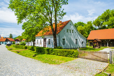 Traditional and picturesque ethno village Kumrovec in Zagorje region in Croatia, birth place of Josip Broz Titoの写真素材