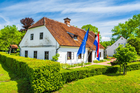 Traditional and picturesque ethno village Kumrovec in Zagorje region in Croatia, birth place of Josip Broz Titoの写真素材