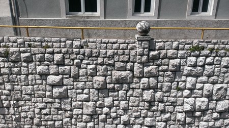 ibenik Croatia  stone wallの写真素材