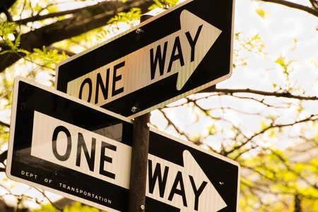 One way street signs in New Yorkのeditorial素材