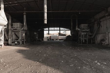 Truck full of seed cotton waiting to get unloaded in the ginning mill in Greece
