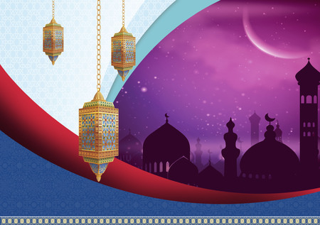 Eid Mubarak, Celebration Islamic Greeting Cardの写真素材
