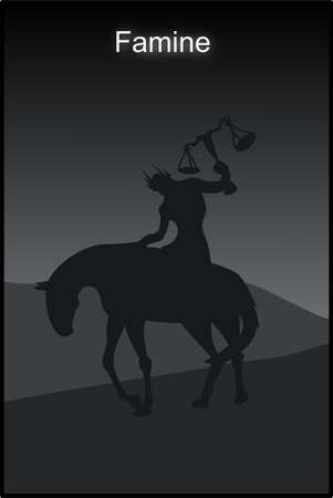 Famine Horseman of the Apocalypse Judgment Dayのイラスト素材