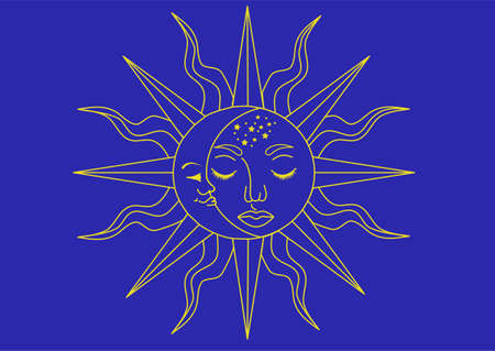 Vector Sun and Moon Goodnightのイラスト素材