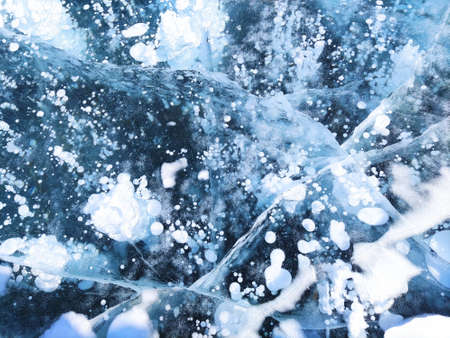 Crystal clear ice of Lake Baikal
