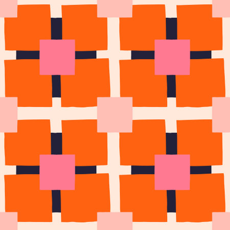 Seamless pattern with abstract geometric ornament. Repeating sample figure and line. For fashion...