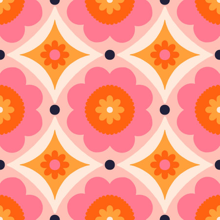 Seamless pattern with decorative flowers. vector illustration. EPS 10のイラスト素材