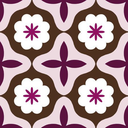 Seamless pattern with decorative flowers. vector illustration. Abstract floral tileのイラスト素材