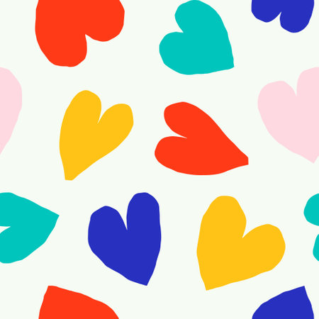 Seamless pattern with colorful hearts. Vector illustration. EPS10のイラスト素材